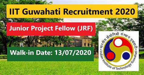 IIT Guwahati Recruitment 2020 Apply For 3 Junior Project Fellow JRF