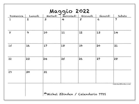 Calendario Maggio 2022 Da Stampare “49ds” Michel Zbinden Ch