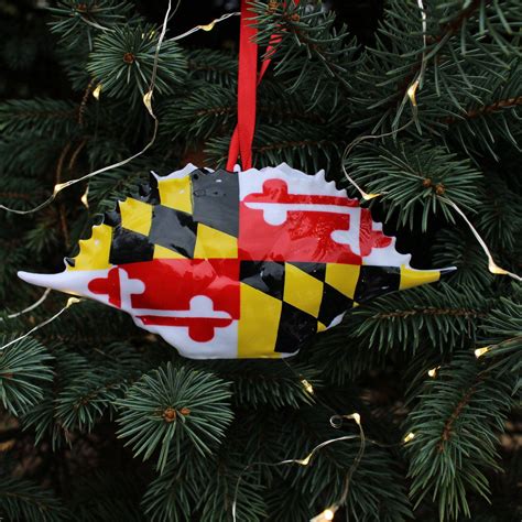 Maryland Flag Crab Shell Ornament Route One Apparel