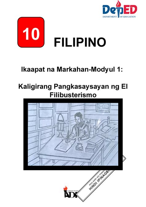 Module Filipino Ikaapat Na Markahan El Filibusterismo Image