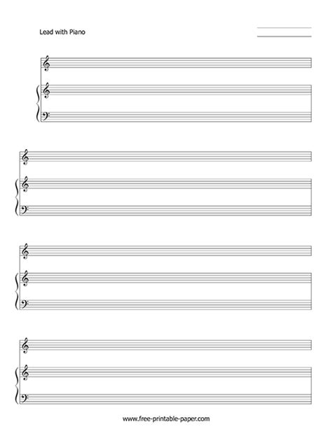 Blank Sheet Music For Piano Free Printable