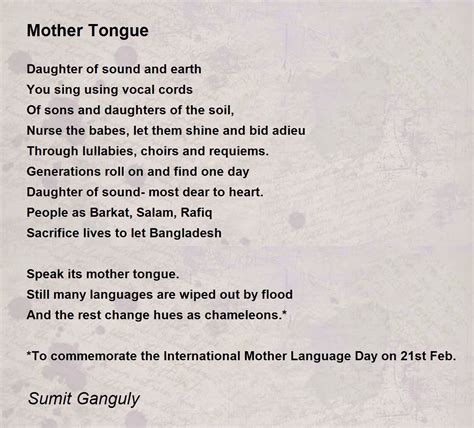 Poem About Mother Tongue Mosop