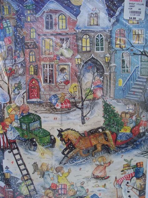 Vintage Christmas Advent Calendar Western Germany Snowy Village