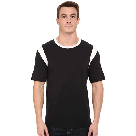Men Fashion Plain 65 Polyester 35 Cotton T Shirt Sleeve With Block
