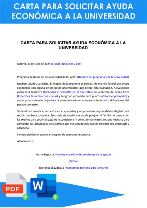 Modelo de carta efectivo para solicitar recursos económicos cómo redactarla correctamente