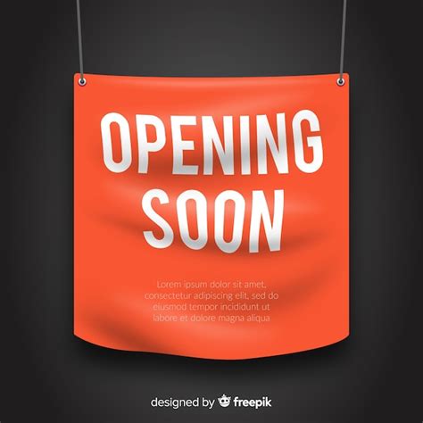 Free Vector Opening Soon Banner In Realistic Style