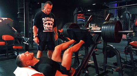 Bodybuilding Legend Dorian Yates Pushes Fitness Model Mike Thurston