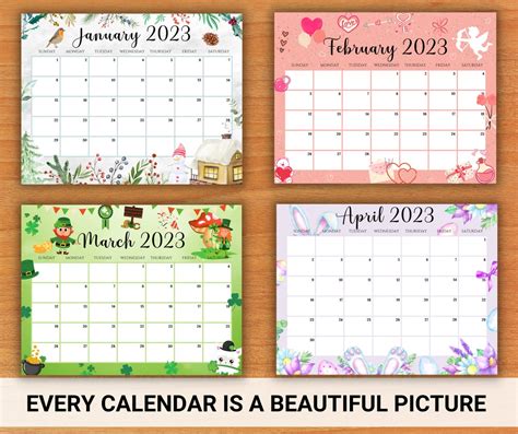 Monthly Calendars Kkeeler Cute Free Printable Monthly