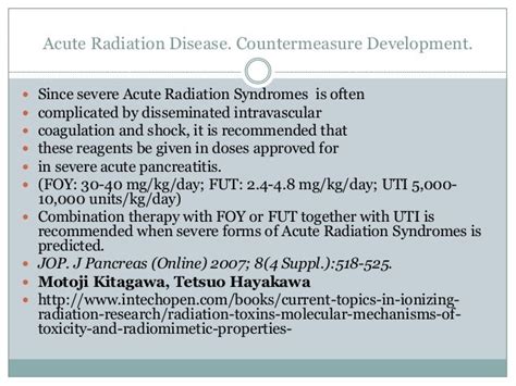 Acute Radiation Diseasecountermeasure Development