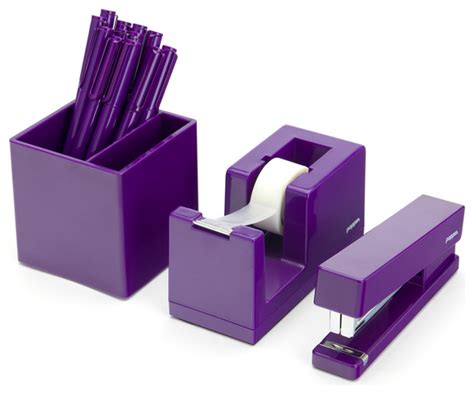 Purple Starter Set Modern Desk Accessories By Poppin