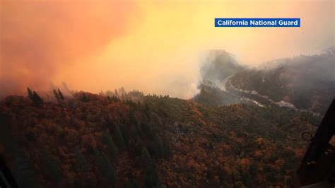 Aerial Video Of Camp Fire From National Guard Youtube