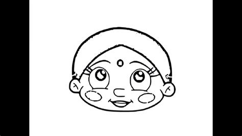 How To Draw Chutki Face From Chota Bheem Step By Step Youtube