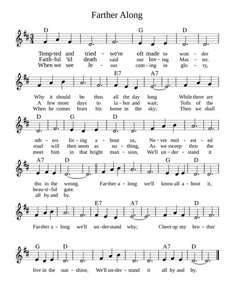 Farther Along Sheet Music For Guitar Download Free In Pdf Or Midi