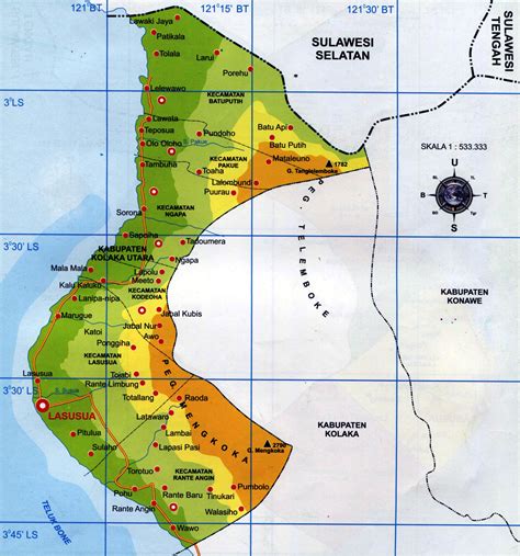 Peta Kabupaten Kolaka Utara