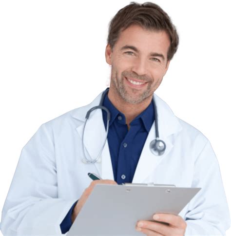 Smiling Male Doctor Stethoscope Note PNG - Doctor PNG Pngfreepic