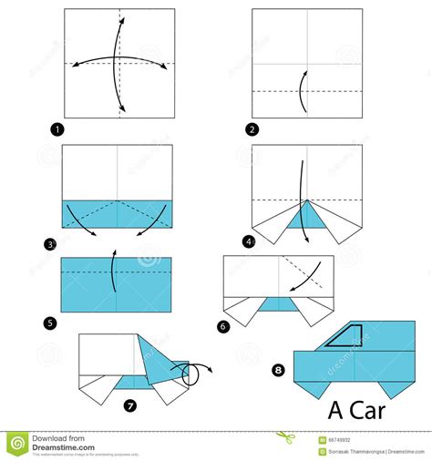 Instructions étape-par-étape Comment Faire à Origami Une Voiture
