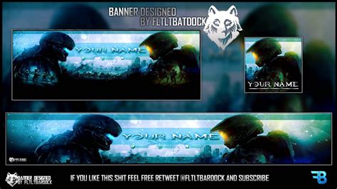 Free Gfx Halo 5 Free Youtube Banner And Twitter Header Psd Free Revamp