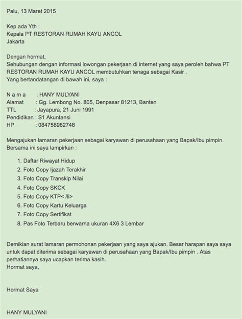 Contoh Surat Lamaran Kerja Di Toko Roti Aroma - Kumpulan ...