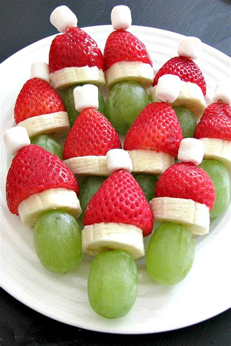 Santa Fruit Appetizer Easy Christmas Fruit Kabobs Suburban Simplicity