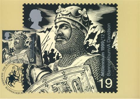 The Battle Of Bannockburn Postcard Special Hand Stamp Stirling Soldiers