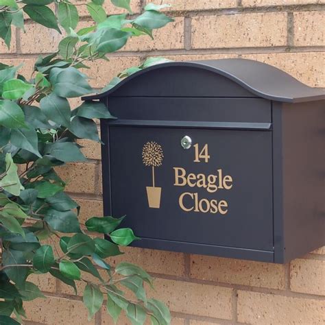 Letterboxes Dublin Black Letterbox Personalised With Your Address