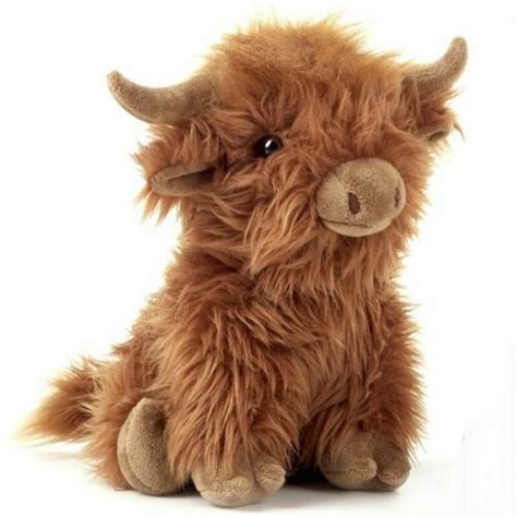 26cm Brown Highland Cow Coo Cuddly Soft Toy Plush Stuffed Scottish