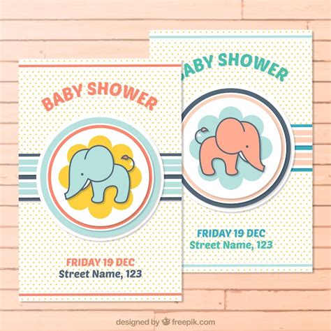 Free Vector Cute Baby Shower Cards Pack