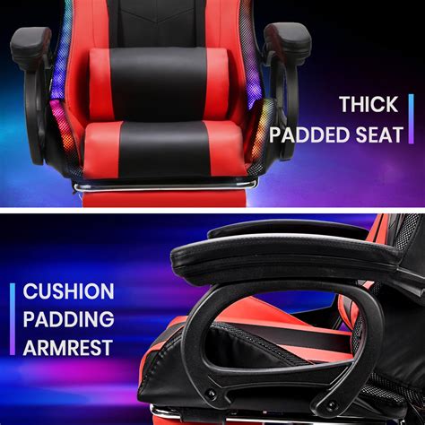 Furb Gaming Office Chair Led Massage Executive Computer Recliner Footrest Red Bunnings Australia