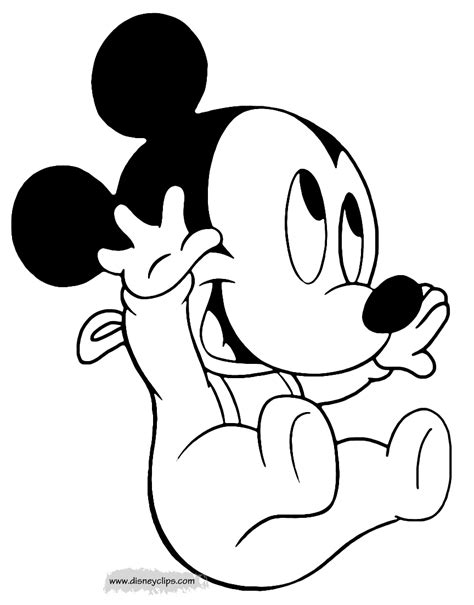 Cute Baby Mickey Mouse Coloring Page