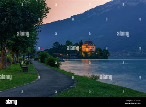 Iseltwald Peninsula And Former Castle In Switzerland Stock Photo Alamy