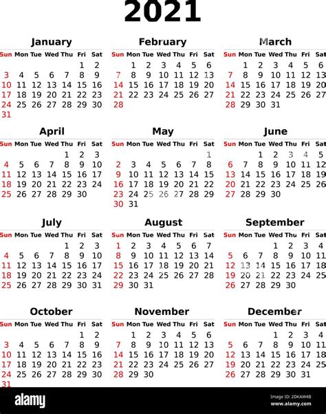 Calendario Vectorial 2021 Para La Planificación Diseño Y Plantilla Con Semanas Imagen Vector De