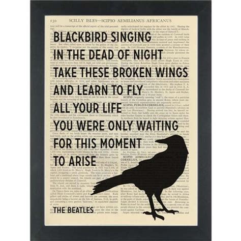 Beatles Lyrics Blackbird Dictionary Art Print Page Turner