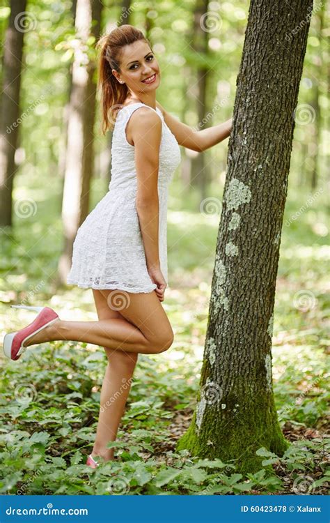 Beautiful Woman In The Forest Stock Photo Image Of Fresh Romantic