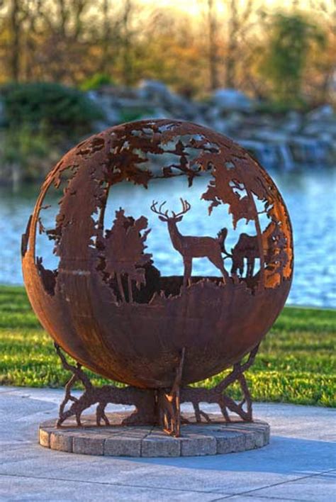 Up North Fire Pit Custom Outdoor Hand Cut Steel Deer Firepit Etsy