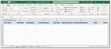 Generic Excel Template To Create Collect Template