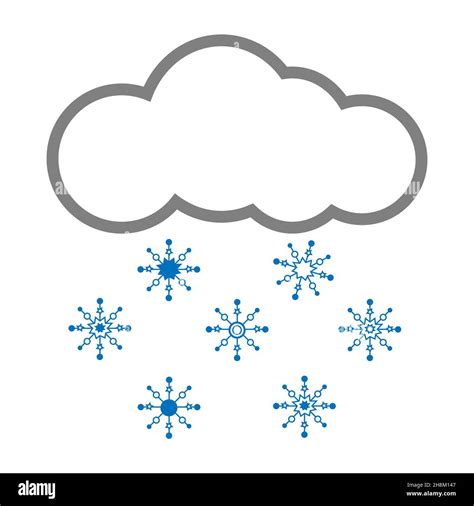 Cloud With Snowflakes Outline Icon Vector Isolated On White Background