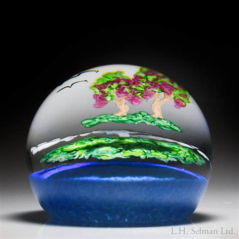 Mayauel Ward 2021 Trees And Sun Compound Paperweight Lh Selman Glass Paperweights