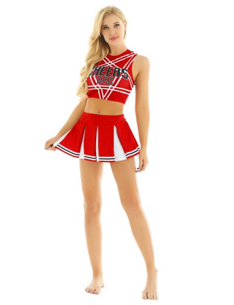Sexy Women School Girls Musical Cheer Leader Costume Uniform Fancy Mini