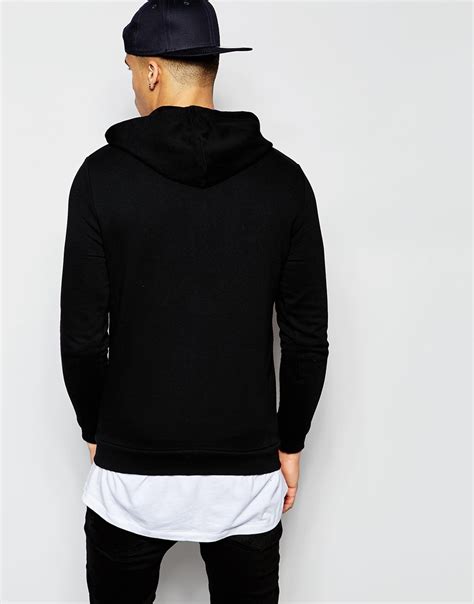 Mens zip up motion hoodies black jacket zipper fleece sweatshirts jumper top new. Lyst - Asos Zip Up Hoodie In Black in Black for Men