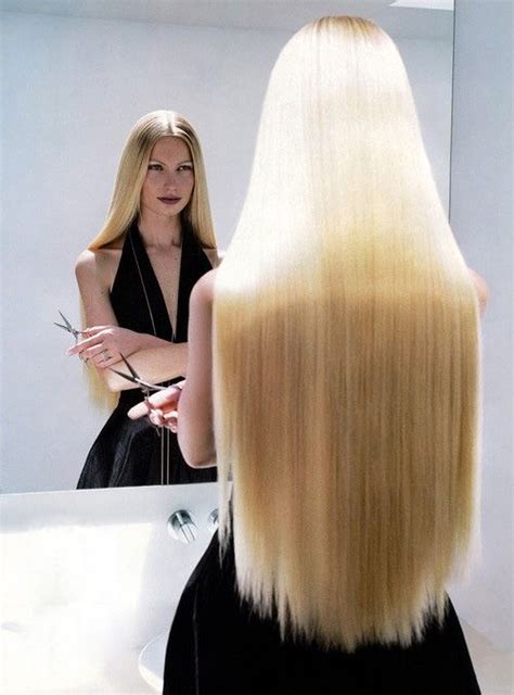 Long Blonde Straight Hair Long Sleek Straight Smooth Hair