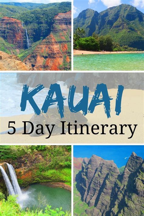5 Days In Kauai Sample Itinerary Pinnable Image1 Kauai Travel Kauai