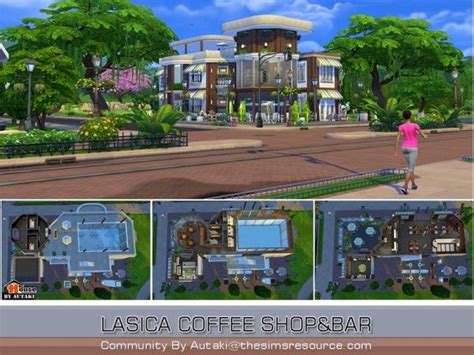 The Sims Resource Lasica Coffee Shop By Autaki Coffee Shop Bar Sims