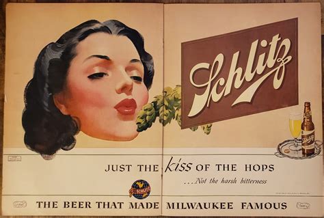 Vintage Schlitz Beer Ad 1940s Retro Decor Etsy