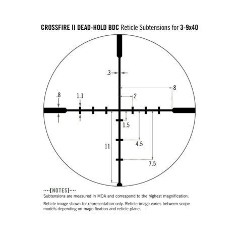 Vortex® Crossfire® Ii 3 9x40mm Riflescope Dead Hold Bdc Moa Reticle 1