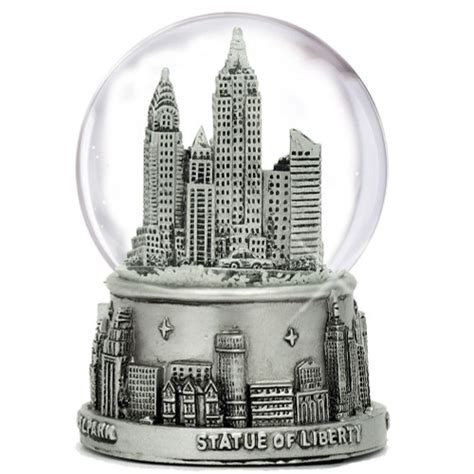 Silver New York City Skyline Snow Globe
