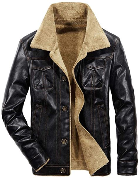 Sherpa Lined Leather Jacket Rockstar Jacket