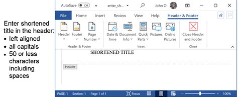 The Running Head In Apa Format Is Easily Created In Word See How