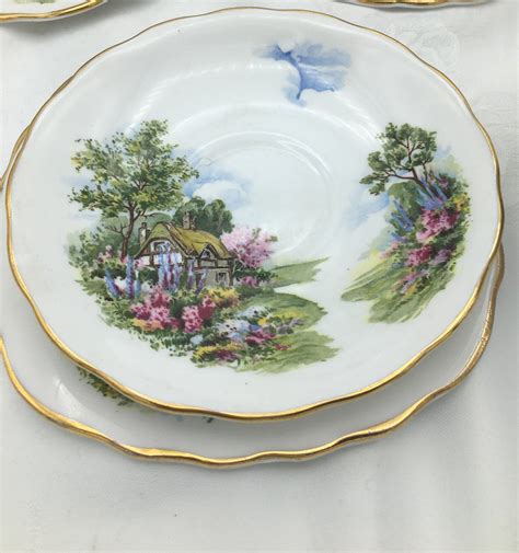Royal Vale Bone China Cup Saucer Side Plate Country Cottage Etsy