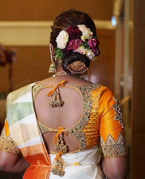 Latest Silk Saree Blouse Designs For South Indian Brides 2021 Tikli