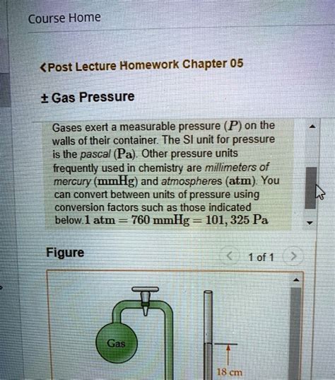 Solved Course Home Kpost Lecture Homework Chapter 05 Gas Pressure